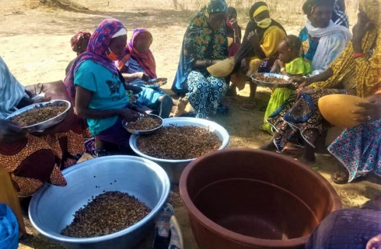 Fabrication du Soumbala par les familles des déplacés internes